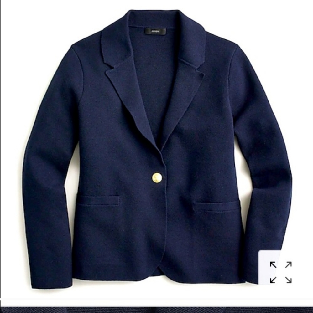 JCREW Camille Shrunken Sweater Blazer small navy